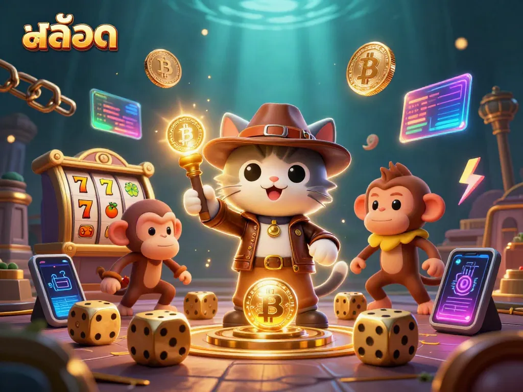 นักสำรวจแมวและลิงค้นพบเครื่องสล็อตในวัดที่มีความตื่นเต้น